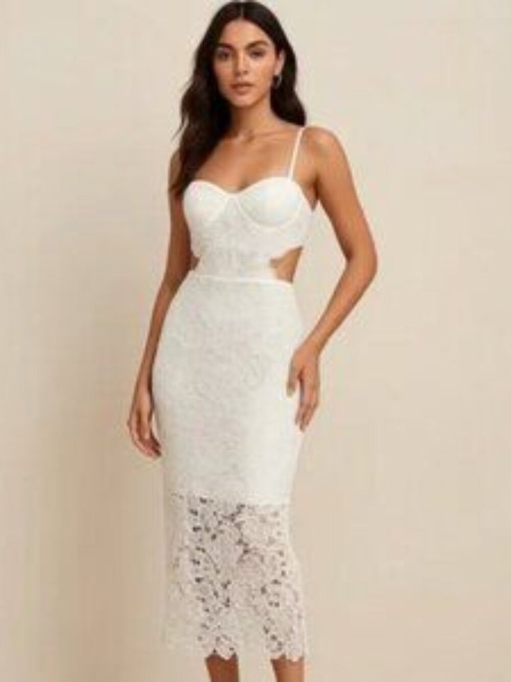 Anthropologie Amable by Mable Lace White Dress - Size Small